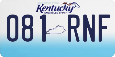 KY license plate 081RNF