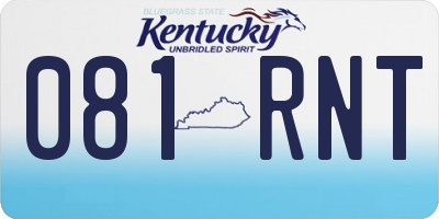 KY license plate 081RNT