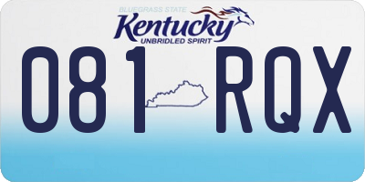 KY license plate 081RQX