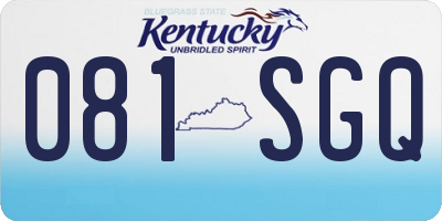 KY license plate 081SGQ