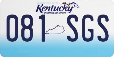 KY license plate 081SGS