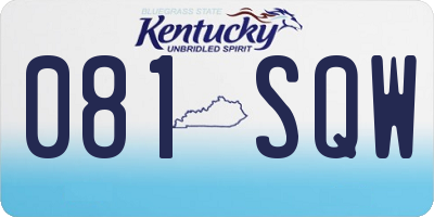 KY license plate 081SQW