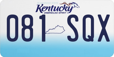 KY license plate 081SQX