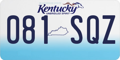 KY license plate 081SQZ