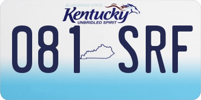KY license plate 081SRF