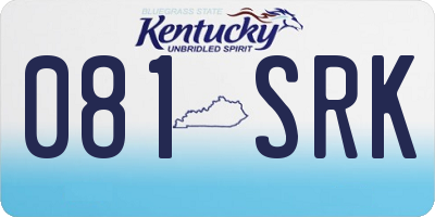 KY license plate 081SRK