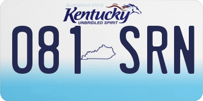 KY license plate 081SRN
