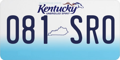 KY license plate 081SRO