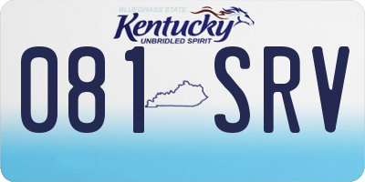 KY license plate 081SRV