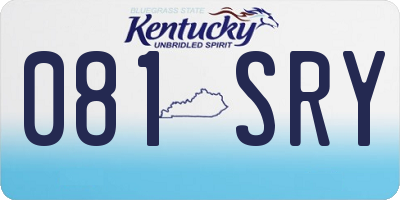 KY license plate 081SRY