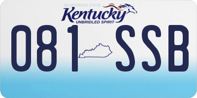 KY license plate 081SSB