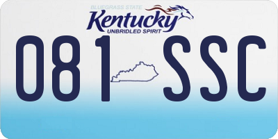 KY license plate 081SSC