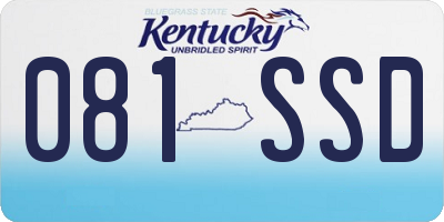 KY license plate 081SSD