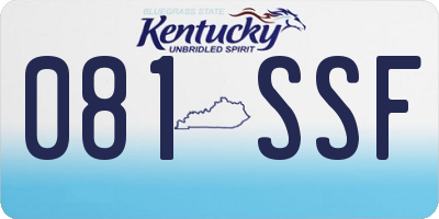 KY license plate 081SSF