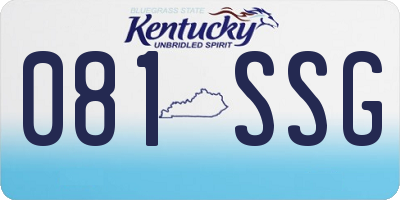 KY license plate 081SSG