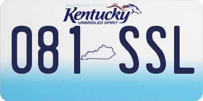 KY license plate 081SSL