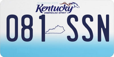 KY license plate 081SSN