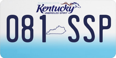KY license plate 081SSP