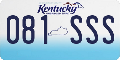 KY license plate 081SSS