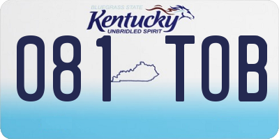KY license plate 081TOB