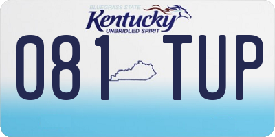 KY license plate 081TUP