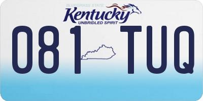KY license plate 081TUQ