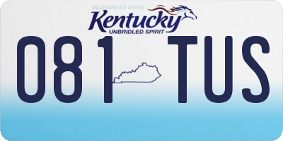 KY license plate 081TUS