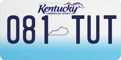 KY license plate 081TUT