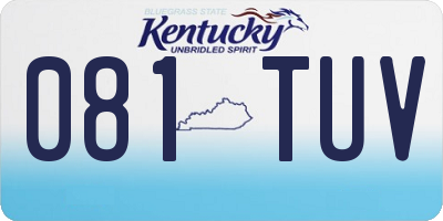 KY license plate 081TUV