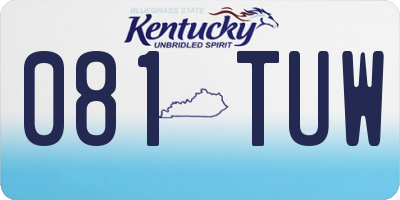 KY license plate 081TUW