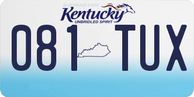 KY license plate 081TUX