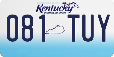 KY license plate 081TUY
