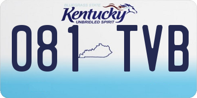 KY license plate 081TVB