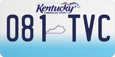 KY license plate 081TVC