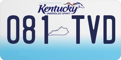 KY license plate 081TVD
