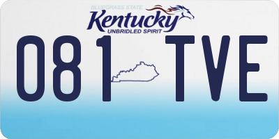 KY license plate 081TVE