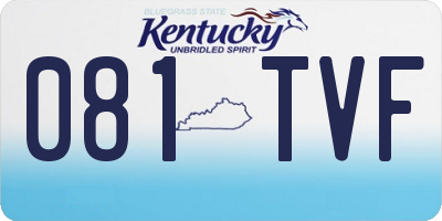 KY license plate 081TVF