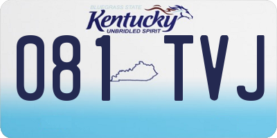 KY license plate 081TVJ