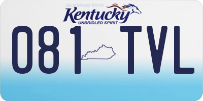 KY license plate 081TVL