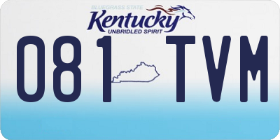 KY license plate 081TVM