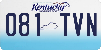 KY license plate 081TVN