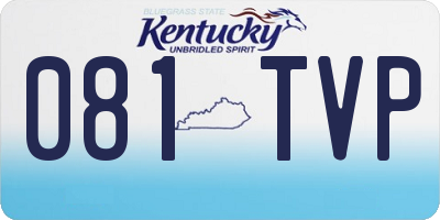 KY license plate 081TVP