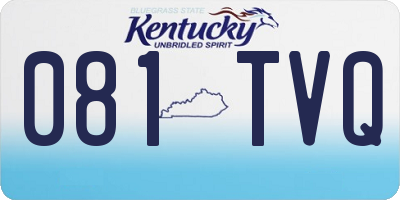 KY license plate 081TVQ