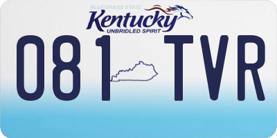 KY license plate 081TVR