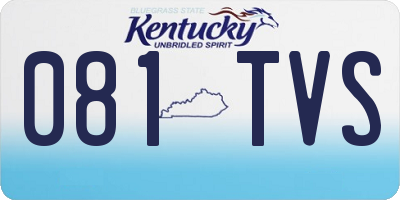 KY license plate 081TVS