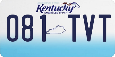 KY license plate 081TVT