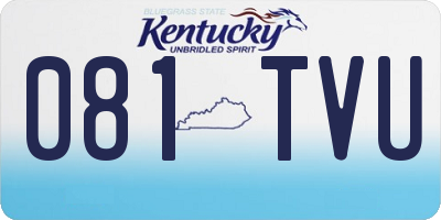 KY license plate 081TVU