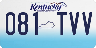 KY license plate 081TVV