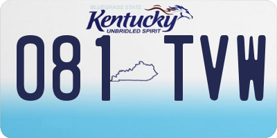 KY license plate 081TVW