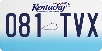 KY license plate 081TVX